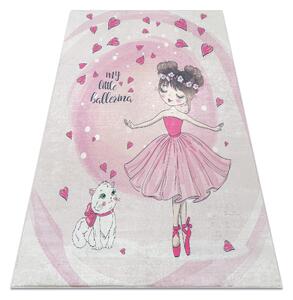 BAMBINO 2161covor lavabil Balerina, pisicuta pentru copii anti-alunecare - roz