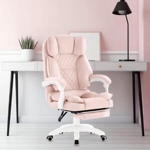 Scaun de birou ergonomic HC-1031 cu suport pentru picioare - roz