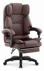 Scaun de birou ergonomic HC-1031 din piele ecologică cu suport pentru picioare - maro