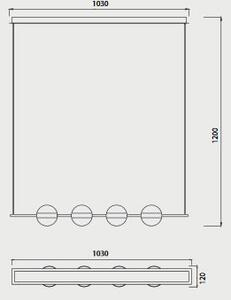 Mantra Cuba lampă suspendată 1x32 W alb-negru-auriu 7161