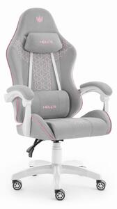 Scaun de gaming HC-1008 2.0 cu perne ergonomice - gri-roz