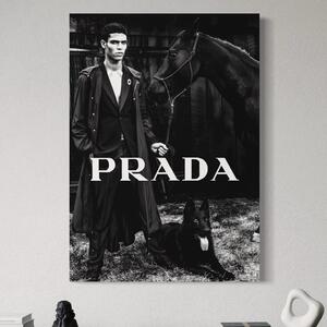 Tablou Canvas Premium, LuxCanva® A1129, Prada Men, Moda, Luxury Brands, Fashion, Alb, Negru