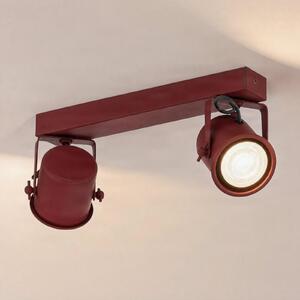 Argon Spot de tavan Canico, 2 becuri, roșu, Roșu, Camera de zi / sufragerie, Metal, Modern