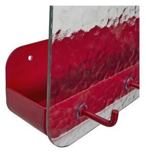 Cuier de perete din metal roșu cu raft Shack - Hübsch