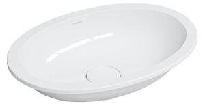 Omnires Shell M+ lavoar 48x31 cm ovale sub blat alb luciu SHELL480UPBP