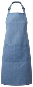 Șorț de bucătărie cu cordon de gât și buzunar - Denim albastru