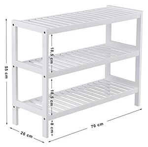 Raft pentru pantofi Model Quinn, Alb, 70x26x55 cm