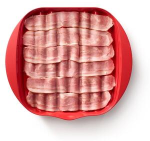 Recipient din plastic pentru bacon Lékué Bacon, roșu