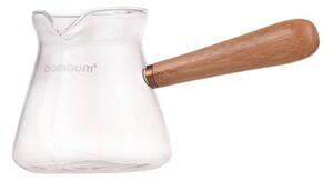 Ibric/ceainic din sticlă pentru ceai și cafea cu mâner din bambus Bambum Eva