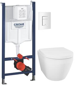 Set vas WC cu capac soft-close Grohe Euro Ceramic 102510SH00, cadru încastrat Grohe Solido 38971000, 38732SH0