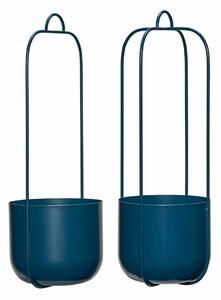 Ghivece suspendate din metal albastru în set de 2 bucăți ø 16 cm Lotus - Hübsch