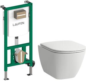 Set vas WC cu capac soft-close Laufen Lua H8660820000001, cadru încastrat Laufen Ineo H9201140000001