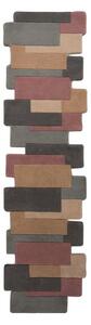 Covor tip traversă din lână Flair Rugs Collage Earthy, 60x230 cm