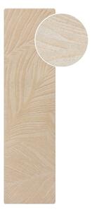 Covor bej tip traversă din lână 60x230 cm Lino Leaf – Flair Rugs