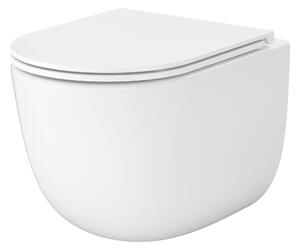 Cersanit Remo vas wc cu capac soft-close agăţat fără margine cu spălare turbionară alb lucios S4035-001