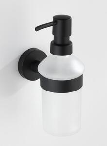 Dozator de săpun lichid negru mat de montat pe perete din sticlă 200 ml Bosio – Wenko