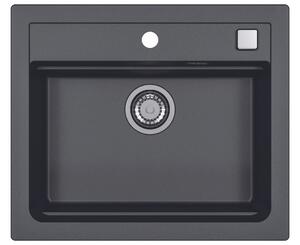 Alveus Atrox chiuvetă din granit 59x50 cm negru 1131996