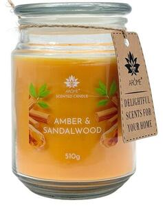 Lumânare Arome 510 g, în sticlă, Amber &, Sandalwood