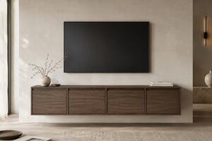 Comodă TV suspendată cu patru uși Zolia 180 cm - nuc elegant