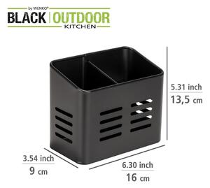 Suport pentru tacâmuri Wenko Black Outdoor Kitchen Baco, negru