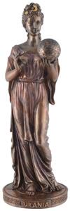 Statueta mitologica, muza Urania, finisaj bronz 23cm