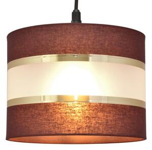 Lustră pe cablu HELEN 1xE27/15W/230V d. 20 cm maro/neagră/aurie