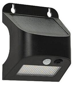 Lampă solară de perete LED SOLTO cu senzor, 3W/3,7V, 4000K, IP54, 1200 mAh, neagră