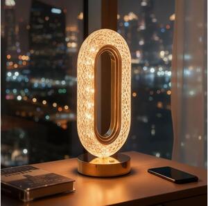 Lampă de birou LED reîncărcabilă DUBAI, cu dimmer, 2W/5V 400 mAh, aurie
