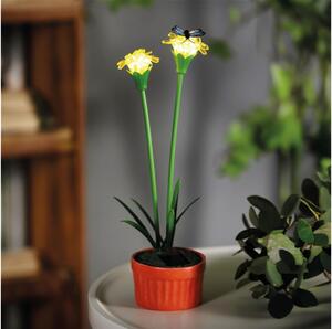 Lumină solară cu LED 1,2 V, 200 mAh, IP44, floare