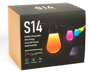 Ghirlandă solară LED RGBIC 15xLED/1,3W/3,7V 2200 mAh 8 m IP65 neagră + telecomandă