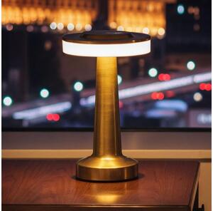 Lampă de birou LED reîncărcabilă LONDON, cu reglare a luminozității, 2W/5V, 400 mAh, aurie