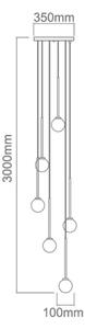 Open Design OR80636 - Lustră suspendată pe cablu OTA 6xG9/8W/230V neagră