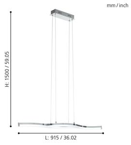 Eglo 96101 - Lustră LED LASANA 2, 2 x LED/10,5W/230V