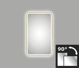Oglindă baie cu iluminare LED DSK Chrystal Juno 2.0 cu ramă bronz 45x75 cm