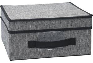 Cutie cu capac textilă pentru depozitare, gri închis