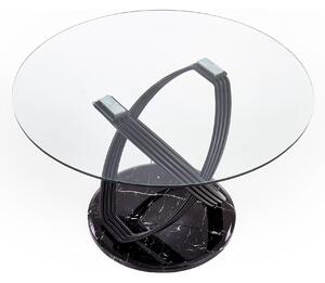 Masa OPTICO, transparenta/negru, 122x77 cm