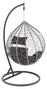 Balansoar pentru terasa Eggy, gri/negru, 195x106x112 cm