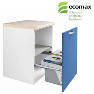 Cos gunoi incorporabil Ecomax Unika 60, cu extragere automata, colectare selectiva, 2 x 15 l