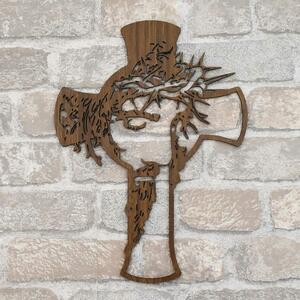 DUBLEZ | Cruce din lemn pentru perete cu Isus