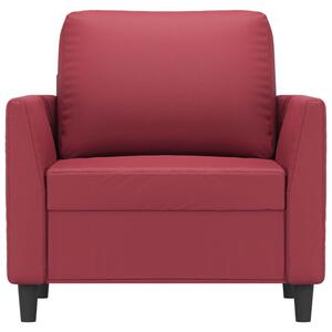 Canapea de o persoană, roșu vin, 60 cm, piele ecologică