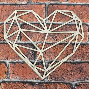 DUBLEZ | Inimă din lemn pentru perete - Poligon