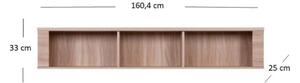 Etajera GRESS, sonoma stejar, 160.4x25x33 cm