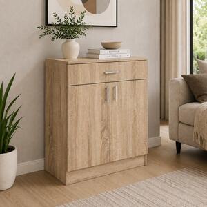 Comoda haaus Tisa, 1 Sertar, 2 Usi, Stejar Sonoma, 80 x 35 x 100 cm