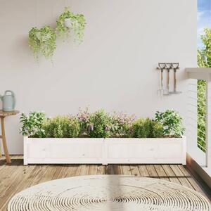 Jardinieră de grădină, alb, 180x31x31 cm, lemn masiv de pin