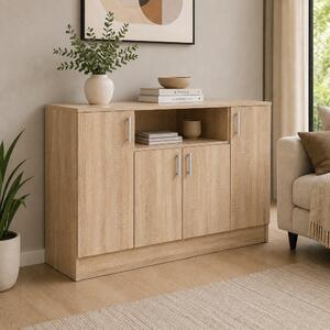 Comoda haaus Remi, 4 Usi, Stejar Sonoma, 135 x 50 x 80 cm