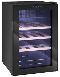 HOMCOM Frigider pentru vinuri de 53L cu rafturi ajustabile pentru 12 sticle și 25 de doze, 43x45x64 cm, negru | Aosom Romania