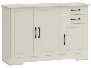 HOMCOM Mobilier bucătărie cu 2 sertare și 3 dulapuri, polițe reglabile, 120x38x79 cm, crem | Aosom Romania