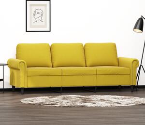 Canapea cu 3 locuri, galben, 180 cm, catifea
