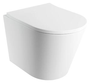 Set vas wc suspendat, Omnires TAMPA, cu capac cu închidere lentă, 52 x 36 cm, alb mat