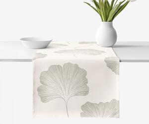 Goldea napron de masă 100% bumbac - frunze de ginkgo minimaliste 20x120 cm